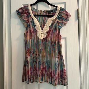 XS Sanctuary tunic sheer multicolor top
